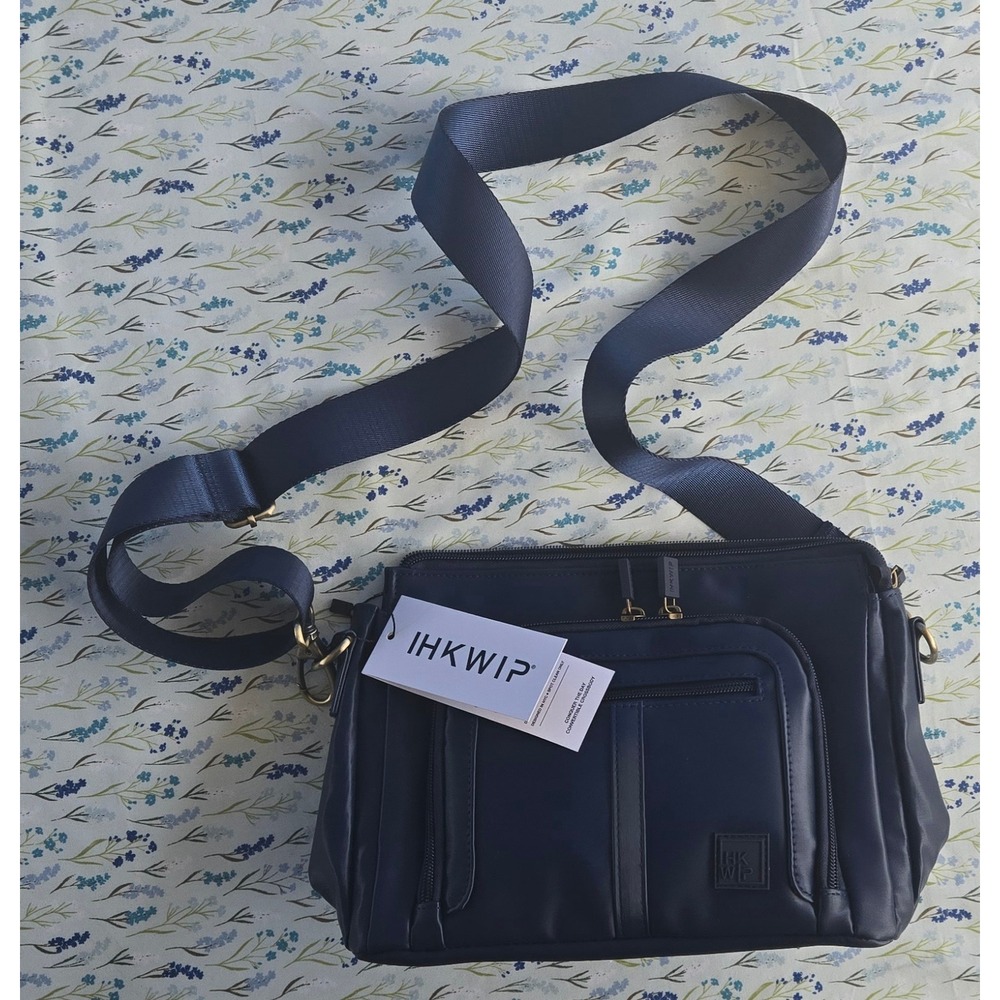 IHKWIP Conquer the Day Convertible Crossbody Bag Navy Blue Nylon Multi-Pocket
